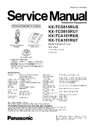Сервисная инструкция Panasonic KX-TCD815RUS, RUT, KX-TCA181RUS, RUT ― Manual-Shop.ru