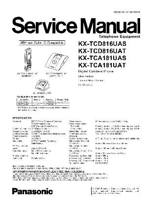 Сервисная инструкция Panasonic KX-TCD816UA, KX-TCA181UA ― Manual-Shop.ru