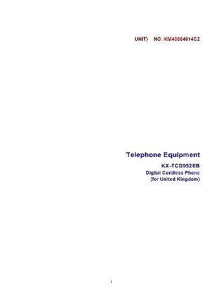 Сервисная инструкция Panasonic KX-TCD925EB ― Manual-Shop.ru