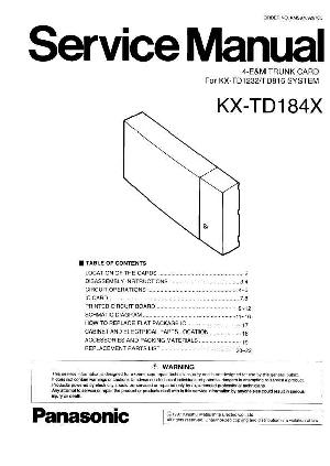 Сервисная инструкция Panasonic KX-TD184X ― Manual-Shop.ru
