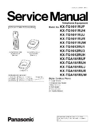 Сервисная инструкция Panasonic KX-TG1611RU, KX-TG1612RU, KX-TGA161RU ― Manual-Shop.ru