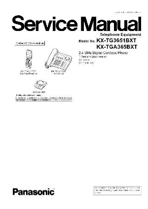 Сервисная инструкция Panasonic KX-TG3651BX, KX-TGA365BX ― Manual-Shop.ru