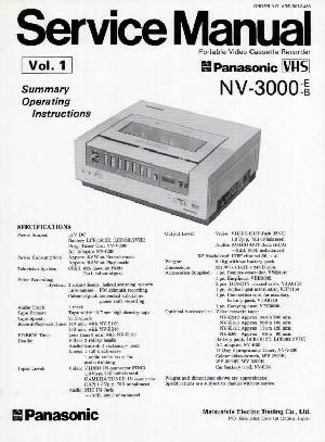 Сервисная инструкция Panasonic NV-3000E, B, VOL.1 ― Manual-Shop.ru