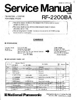 Сервисная инструкция Panasonic RF-2200 ― Manual-Shop.ru