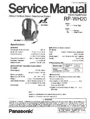 Сервисная инструкция Panasonic RP-WH20 ― Manual-Shop.ru