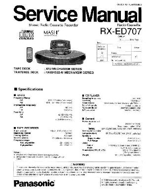 Сервисная инструкция Panasonic RX-ED707 ― Manual-Shop.ru
