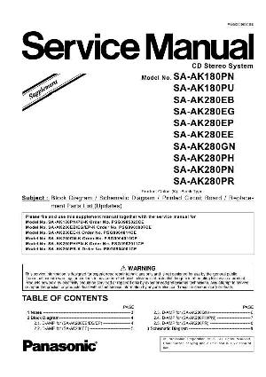 Сервисная инструкция Panasonic SA-AK180PU, SA-AK280EE ― Manual-Shop.ru