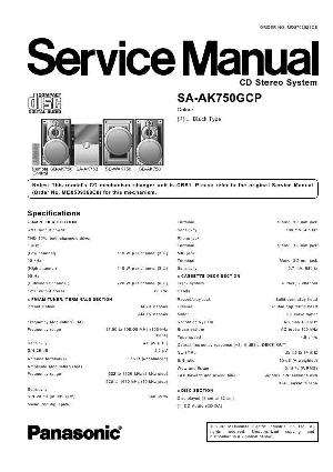 Сервисная инструкция Panasonic SA-AK750GCP  ― Manual-Shop.ru
