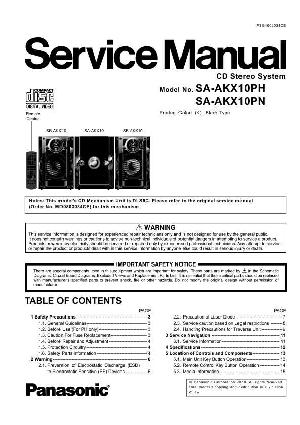 Сервисная инструкция Panasonic SA-AKX10 ― Manual-Shop.ru