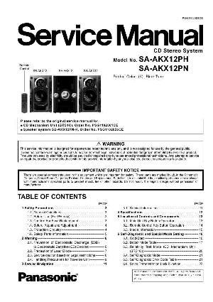 Сервисная инструкция Panasonic SA-AKX12PH, SA-AKX12PN ― Manual-Shop.ru