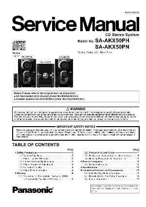 Сервисная инструкция Panasonic SA-AKX50 ― Manual-Shop.ru