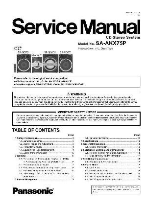 Сервисная инструкция Panasonic SA-AKX75P ― Manual-Shop.ru