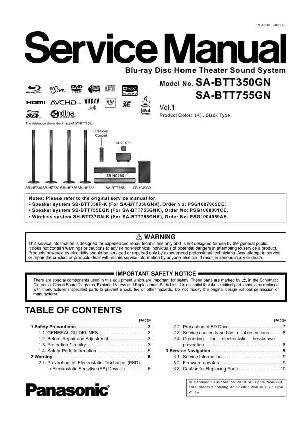 Сервисная инструкция Panasonic SA-BTT350GN, SA-BTT755GN ― Manual-Shop.ru