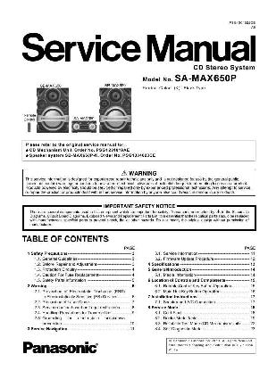 Сервисная инструкция Panasonic SA-MAX650P ― Manual-Shop.ru