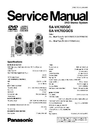 Сервисная инструкция Panasonic SA-VK70DGC, DGCS ― Manual-Shop.ru