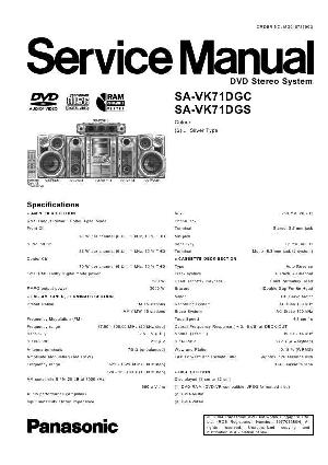 Сервисная инструкция Panasonic SA-VK71DGC (SC-VK71) ― Manual-Shop.ru