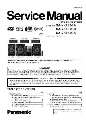 Сервисная инструкция Panasonic SA-VK880GA GC GS ― Manual-Shop.ru