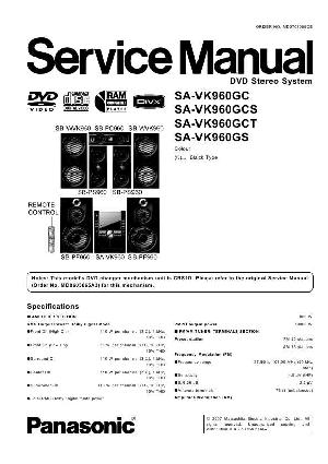 Сервисная инструкция Panasonic SA-VK960GC ― Manual-Shop.ru