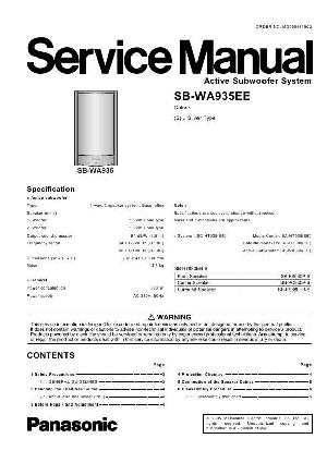 Сервисная инструкция Panasonic SB-WA935EE ― Manual-Shop.ru