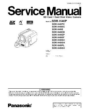 Сервисная инструкция Panasonic SDR-H40P ― Manual-Shop.ru