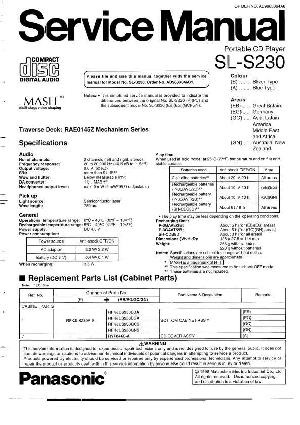 Сервисная инструкция Panasonic SL-S230 ― Manual-Shop.ru