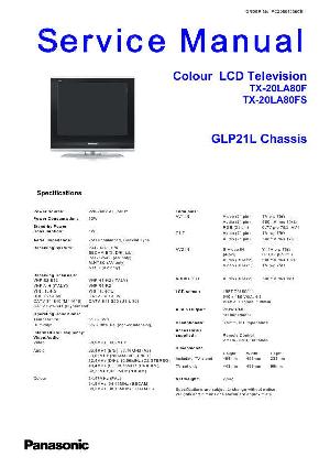 Сервисная инструкция Panasonic TX-20LA80F, TX-20LA80FS, шасси GLP21L ― Manual-Shop.ru