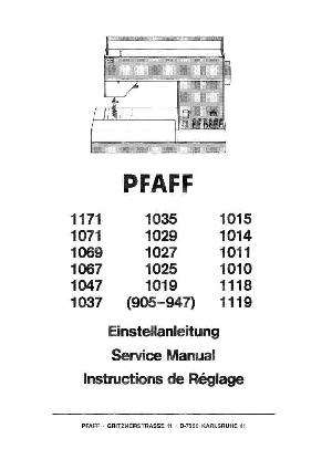 Сервисная инструкция Pfaff 1019, 1025, 1027, 1029, 1035, 1037 ― Manual-Shop.ru