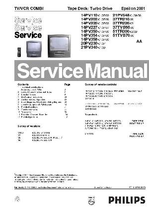 Сервисная инструкция Philips 14PV110, 14PV202, 14PV220, 14PV227, 14PV350, 14PV354, 14PV358, 20PV230, 21PV340, 21PV548, 37TR210, 37TR220, 37TVB60, 51TR300, 51TVB70 (Epsilon 2001) ― Manual-Shop.ru