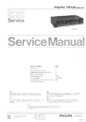 Сервисная инструкция Philips 70FA561 ― Manual-Shop.ru