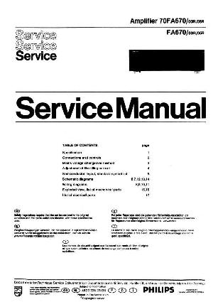 Сервисная инструкция Philips 70FA670 ― Manual-Shop.ru