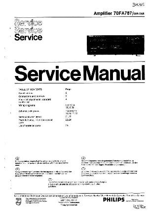 Сервисная инструкция Philips 70FA787 ― Manual-Shop.ru