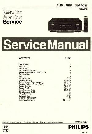 Сервисная инструкция Philips 70FA931 ― Manual-Shop.ru