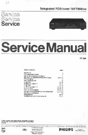 Сервисная инструкция Philips 70FT980 ― Manual-Shop.ru