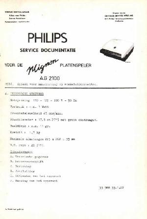 Сервисная инструкция Philips AG-2100 ― Manual-Shop.ru