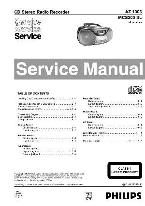 Сервисная инструкция Philips AZ-1003, MCS200 SL ― Manual-Shop.ru
