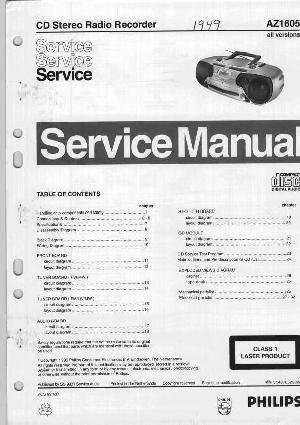 Сервисная инструкция Philips AZ-1605 ― Manual-Shop.ru
