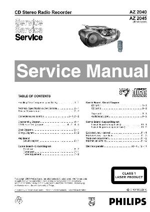 Сервисная инструкция Philips AZ-2040, AZ-2045 ― Manual-Shop.ru