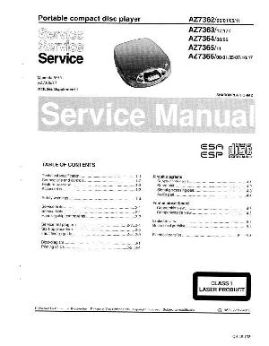 Сервисная инструкция Philips AZ-7362, AZ-7363, AZ-7364, AZ-7365, AZ-7366 ― Manual-Shop.ru