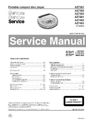 Service manual Philips AZ-7381, AZ-7382, AZ-7383, AZ-7481, AZ-7482, AZ-7483 ― Manual-Shop.ru