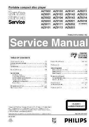 Service manual Philips AZ-7902, AZ-9001, AZ-9002, AZ-9003, AZ-9011, AZ-9101, AZ-9102, AZ-9103, AZ-9104, AZ-9106, AZ-9111, AZ-9113, AZ-9141, AZ-9142, AZ-9143, AZ-9201, AZ-9202, AZ-9203, AZ-9211, AZ-9213, AZ-9214, AZ-9218 ― Manual-Shop.ru