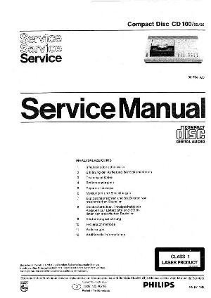 Сервисная инструкция Philips CD-100 ― Manual-Shop.ru