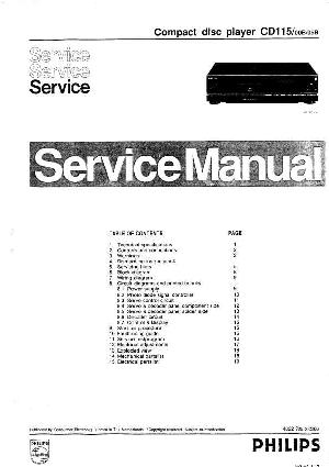 Сервисная инструкция Philips CD-115 ― Manual-Shop.ru