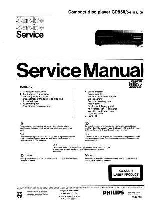 Сервисная инструкция Philips CD-850 ― Manual-Shop.ru