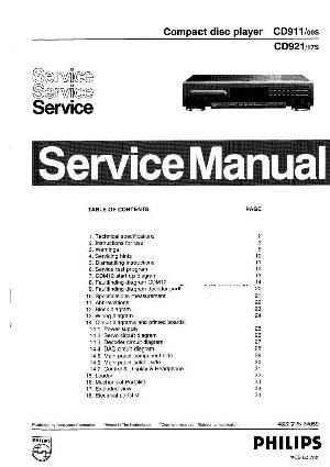 Сервисная инструкция Philips CD-921 ― Manual-Shop.ru
