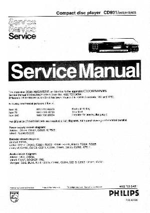 Сервисная инструкция Philips CD-931 ― Manual-Shop.ru