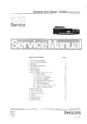 Сервисная инструкция Philips CD-950 ― Manual-Shop.ru