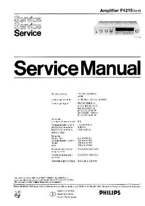 Сервисная инструкция Philips F-4215 ― Manual-Shop.ru