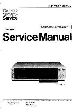 Сервисная инструкция Philips F1722 ― Manual-Shop.ru