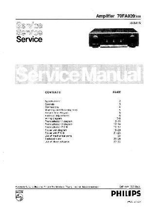 Сервисная инструкция Philips FA-920 ― Manual-Shop.ru