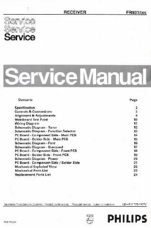 Сервисная инструкция Philips FR-931 ― Manual-Shop.ru
